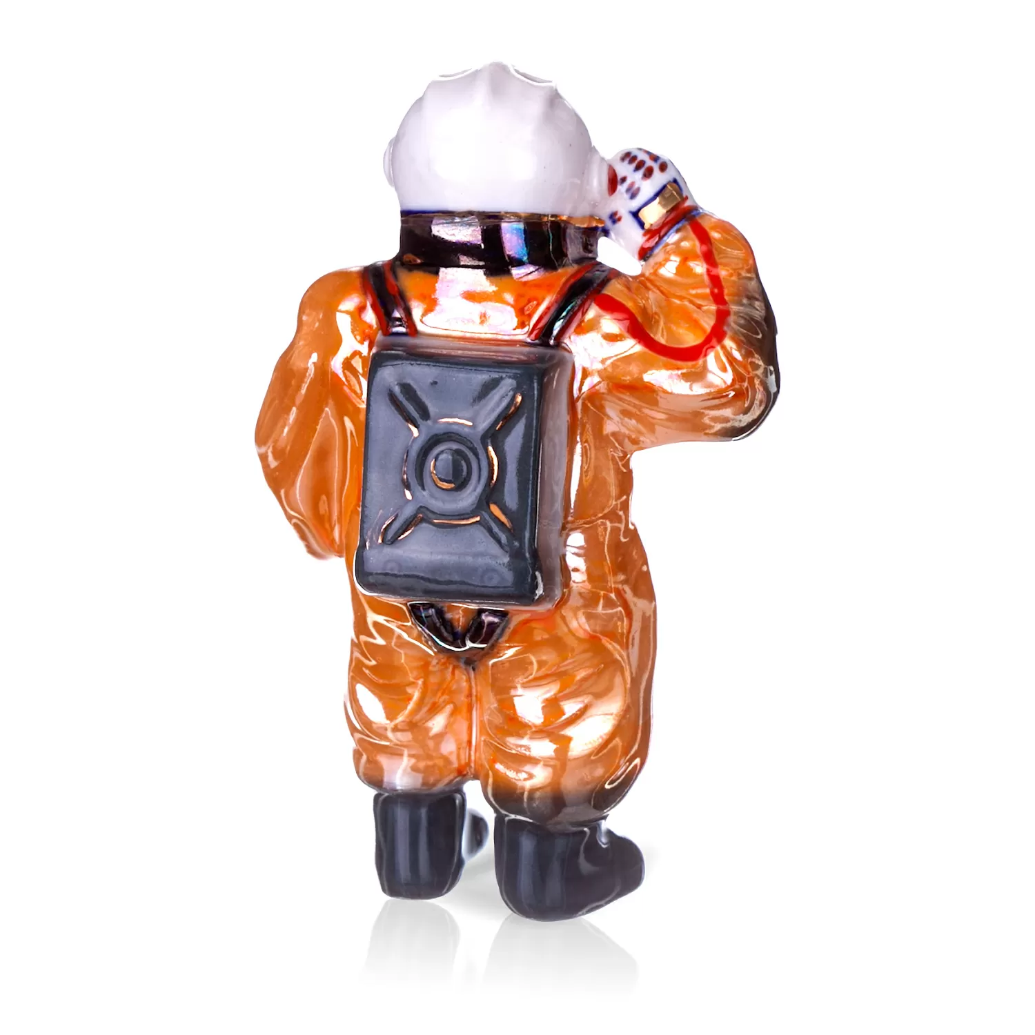 Елочная игрушка Космонавт (оранжевый)