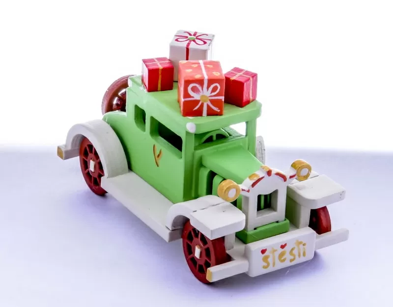 Елочная игрушка Машинка легковая (зеленая)