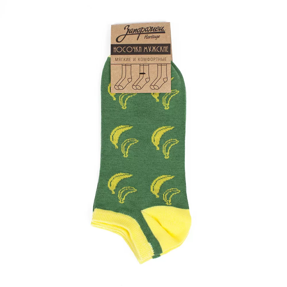 Носки Запорожец Банан короткие женские (Зеленые)