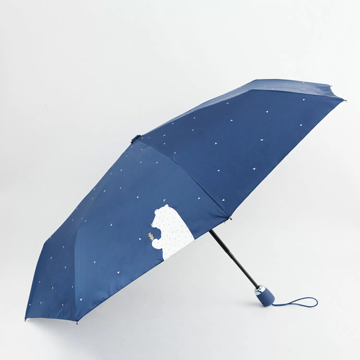Зонт складной Белый медведь (синий)