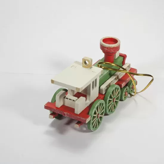 Елочная игрушка Ретро паровоз (красный)