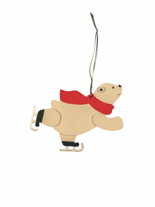 Елочная игрушка Медведь конькобежец 1013