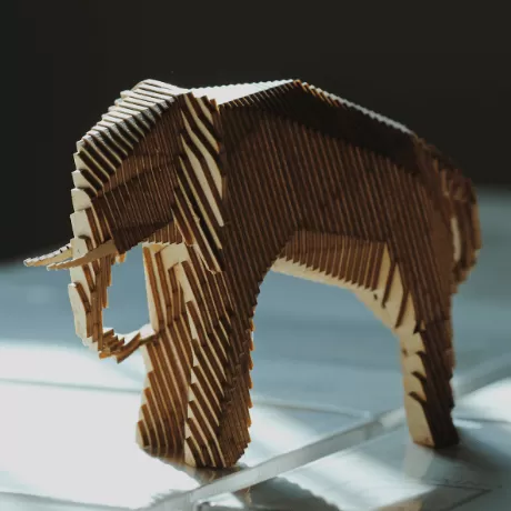 Деревянный конструктор Слон параметрический (собранный)