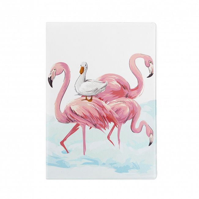 Обложка для паспорта Фламинго и утка