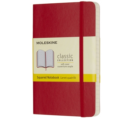 Записная книжка Classic Soft (в клетку) Pocket красный