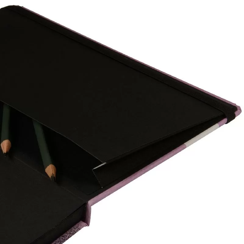 Скетчбук BV Зарисовки 14х21,80 л. розовый (черные страницы)