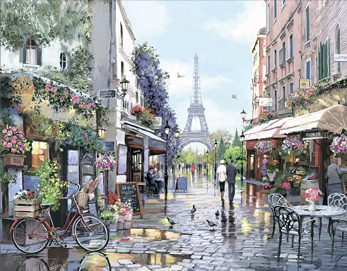 Алмазная мозаика Париж Весной 40х50 см