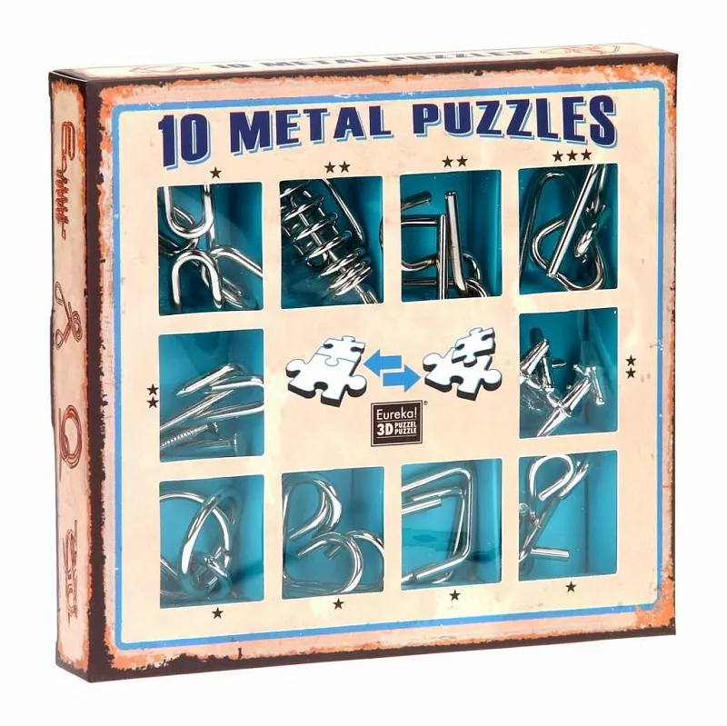 Набор Eureka Синий из 10 металлических головоломок