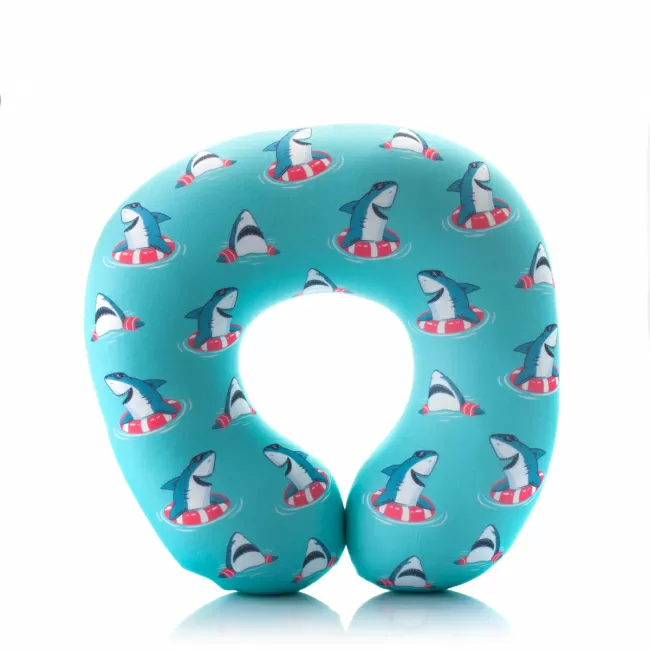 Подушка для путешествий Акула и круг (голубая)