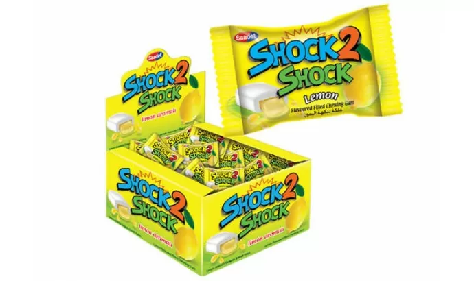 Жевательная резинка Shock2Shock с жидким центром Лимон 4 гр.