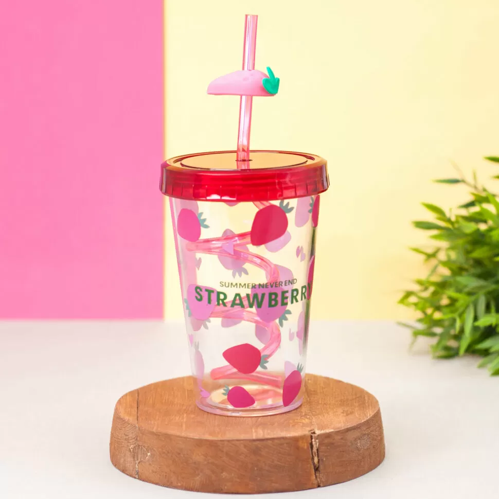 Тамблер Fruits party Strawberry (pink) 380 мл