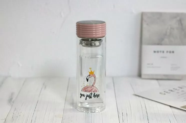 Бутылка для воды You just here flamingo (pink)