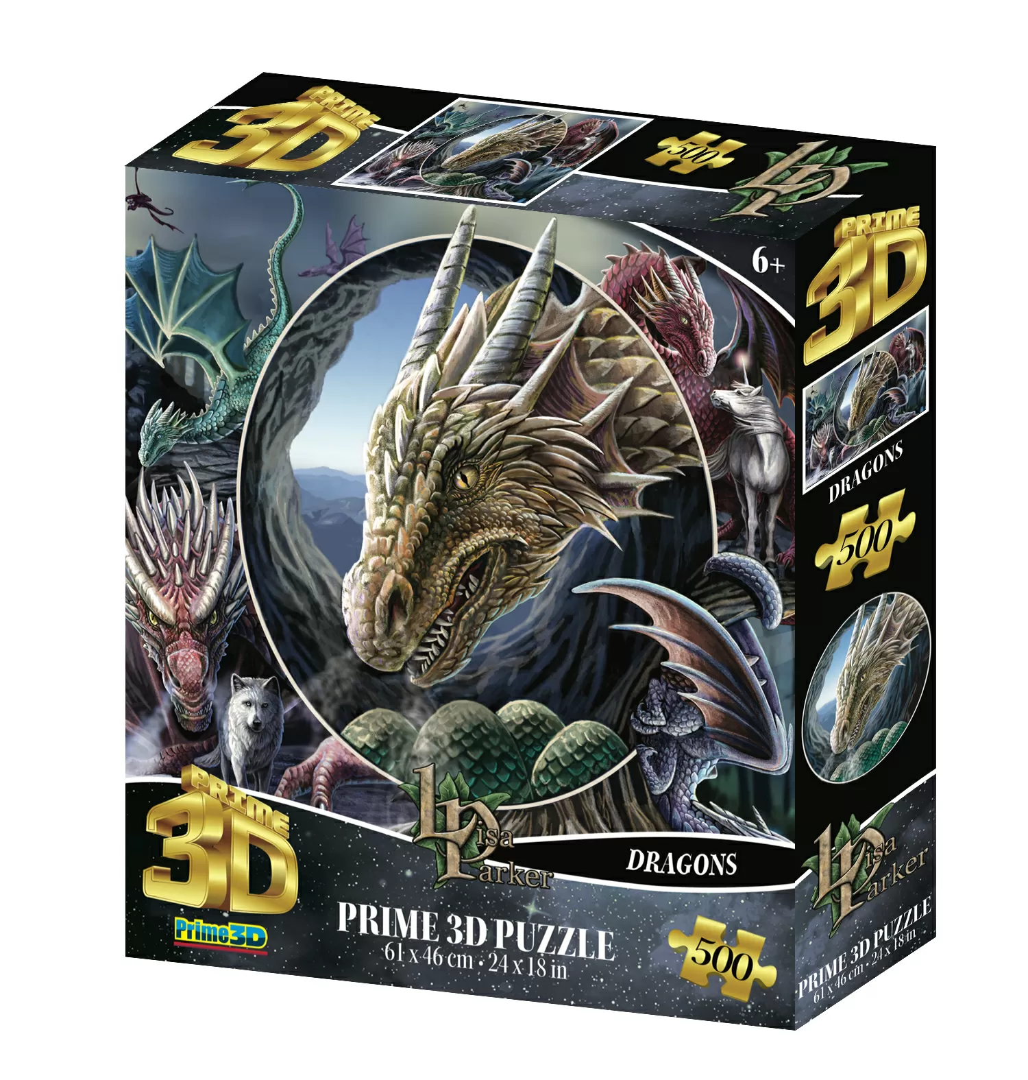 Пазл Super 3D Коллаж Драконы, 500 деталей (32563)