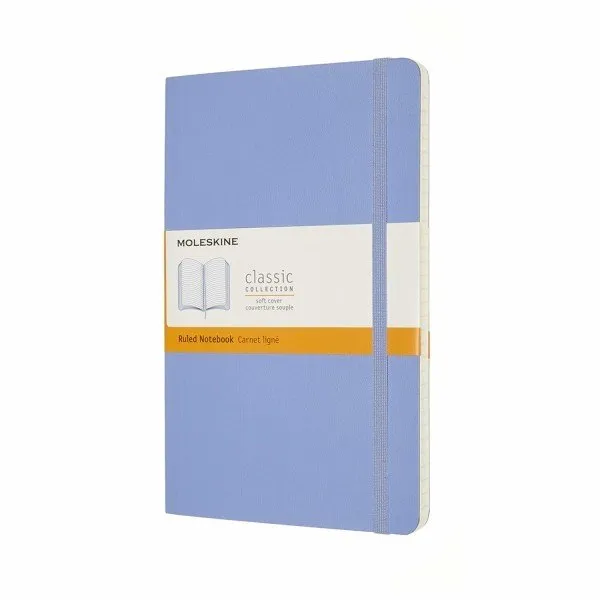Записная книжка Classic Soft (в линейку) Large голубая гортензия