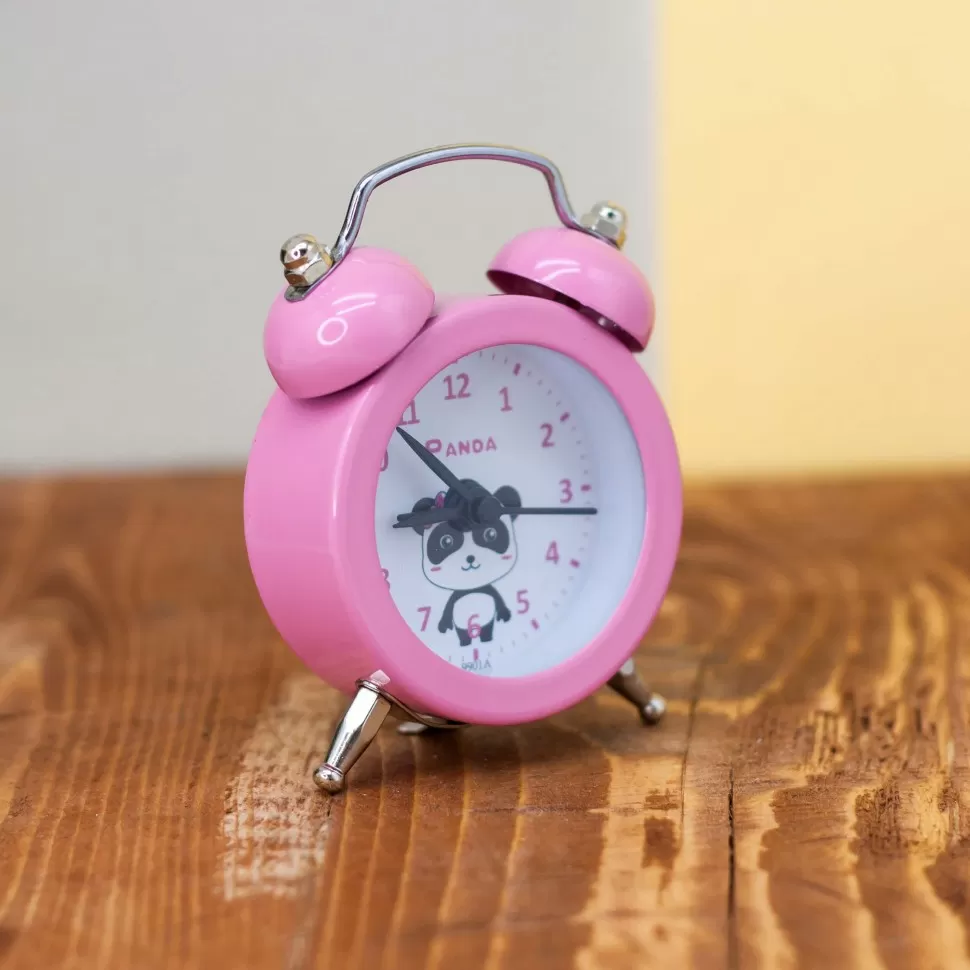 Часы-будильник Mini panda (pink)