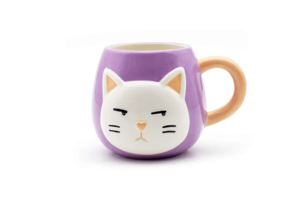 Кружка керамическая Cat (violet)
