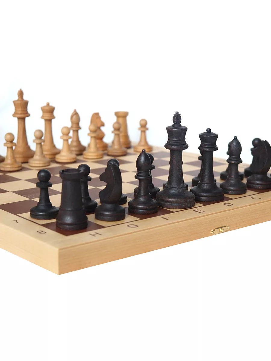 Шахматы складные Обиходные, 50мм с утяжеленными фигурами