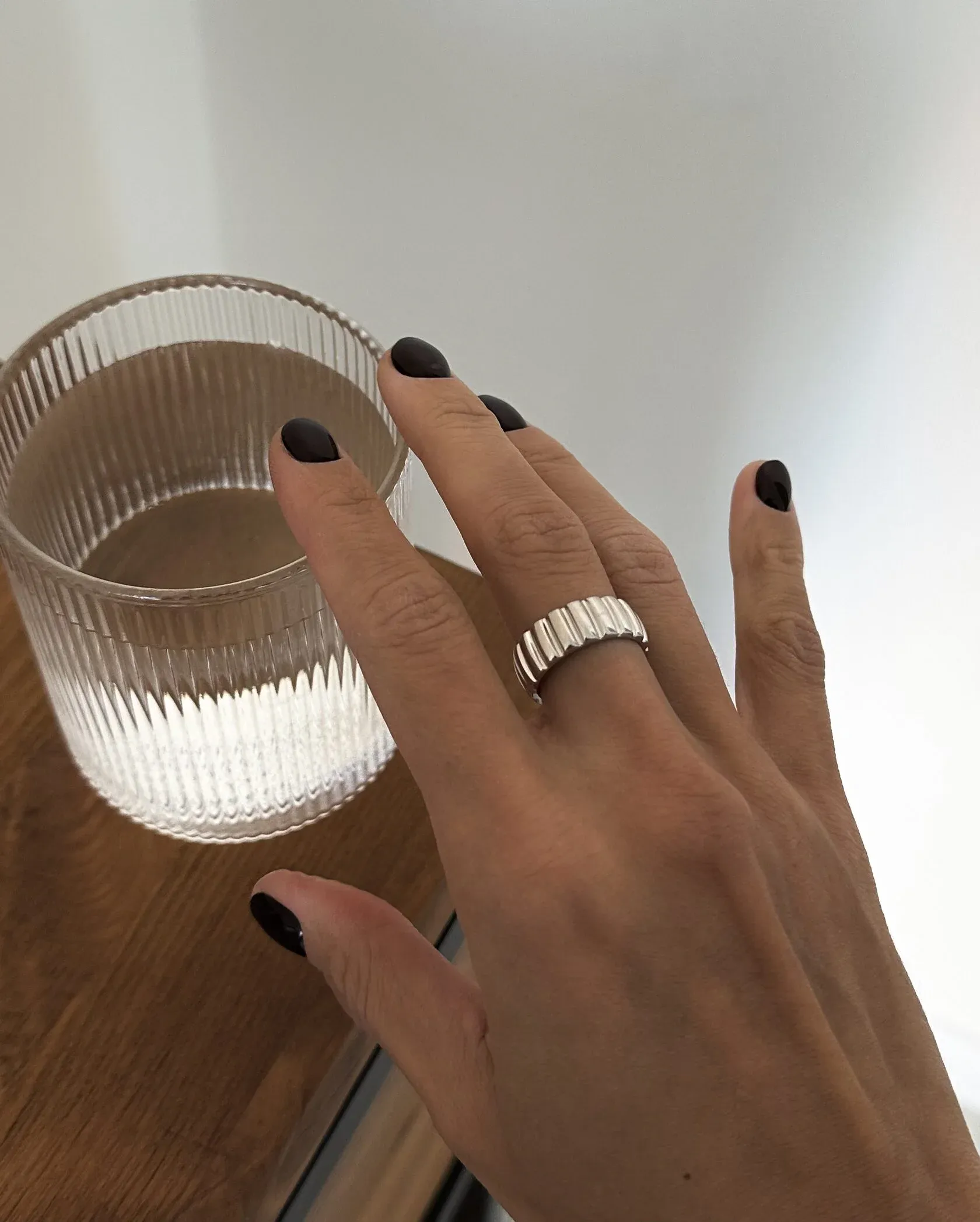 Кольцо Minimal Рельефное широкое (серебро)