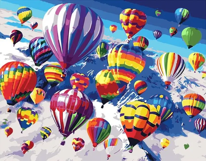 Картина по номерам 40х50 Воздушные шары в небе (VA-2912)