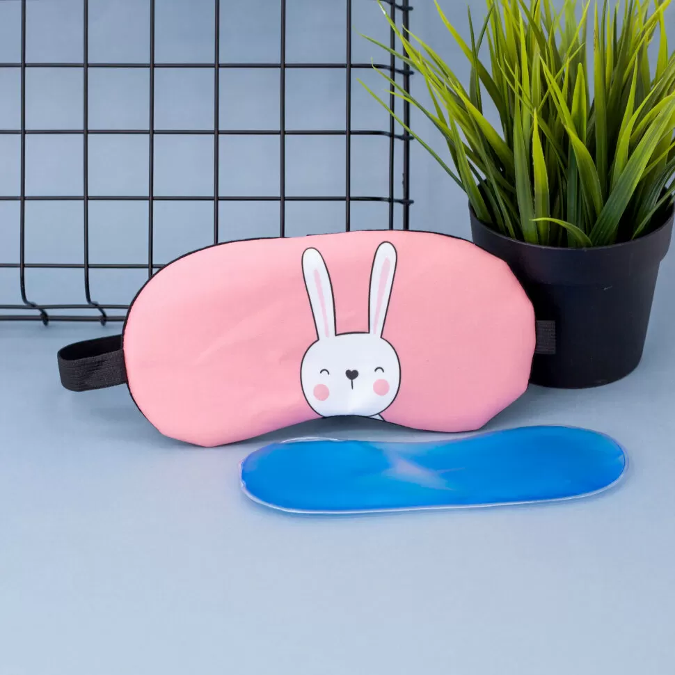 Маска для сна гелевая Face hare (pink)