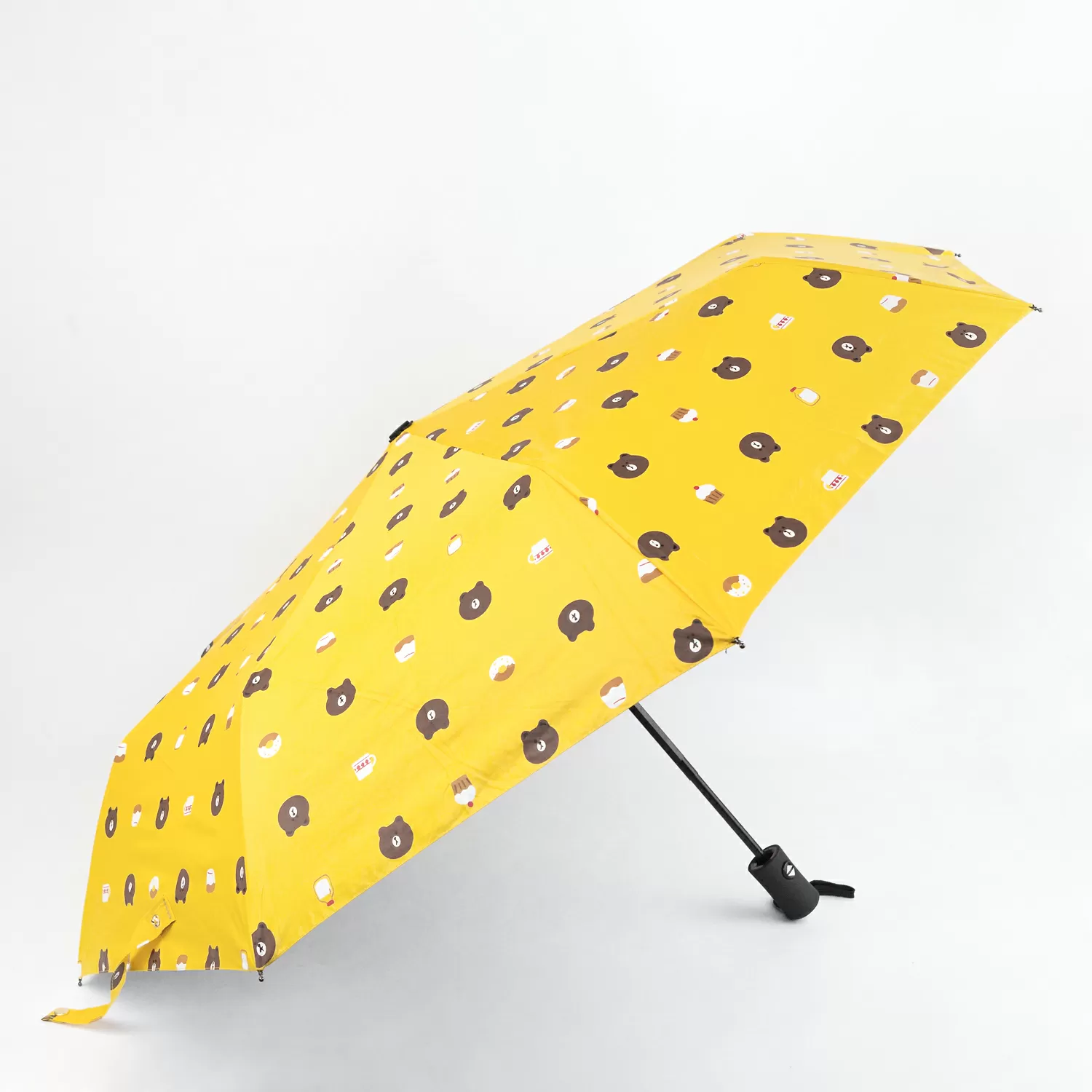 Зонт складной Мишки и кексики (желтый)