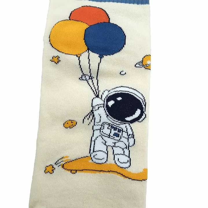 Носки Большой праздник маленького космонавта (молочный/джинс) 36-39