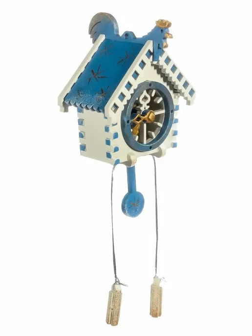 Елочная игрушка Часы с маятником (синий)