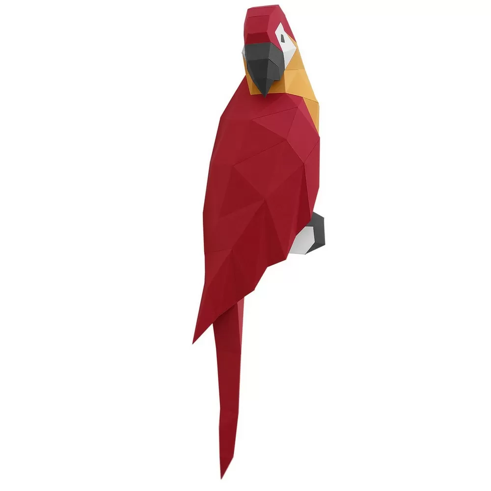 Набор для паперкрафта Попугай Ара (красный)