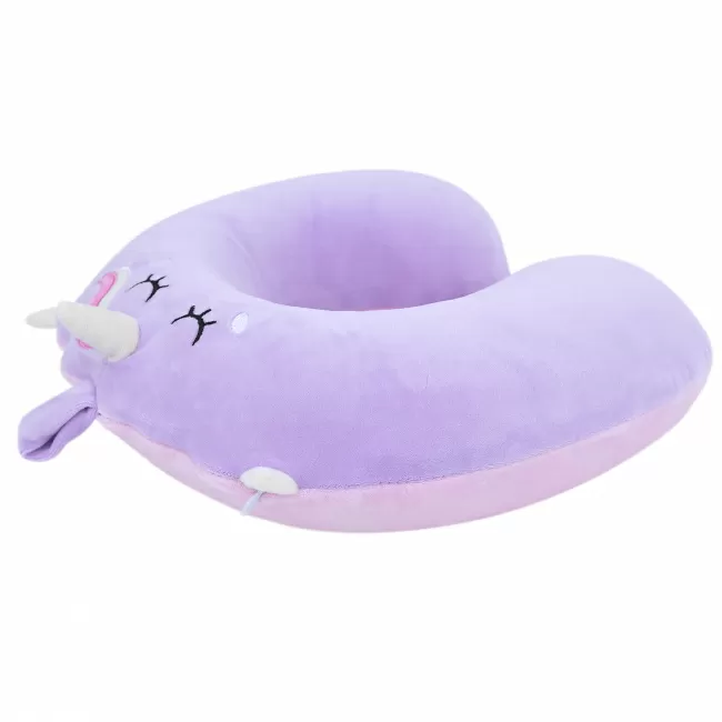 Подушка для путешествий Единорог спит (фиолетовый)