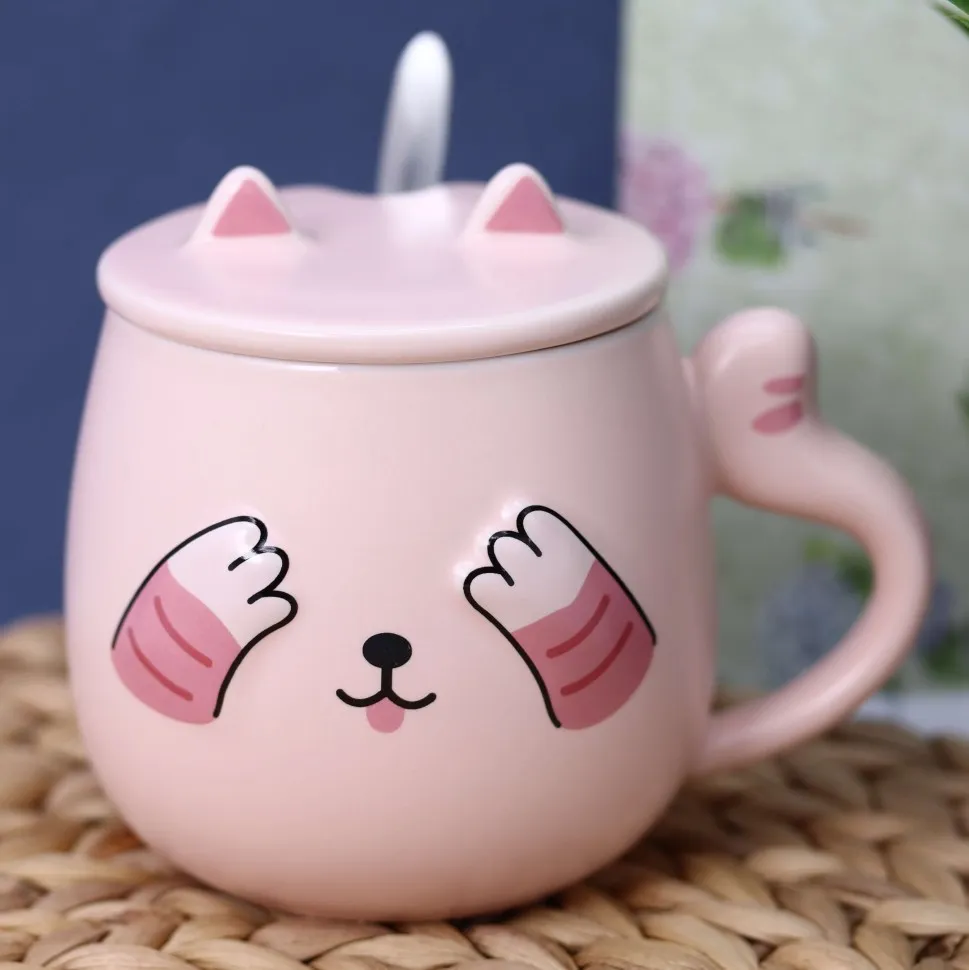 Кружка Playful cat (pink) 420 мл