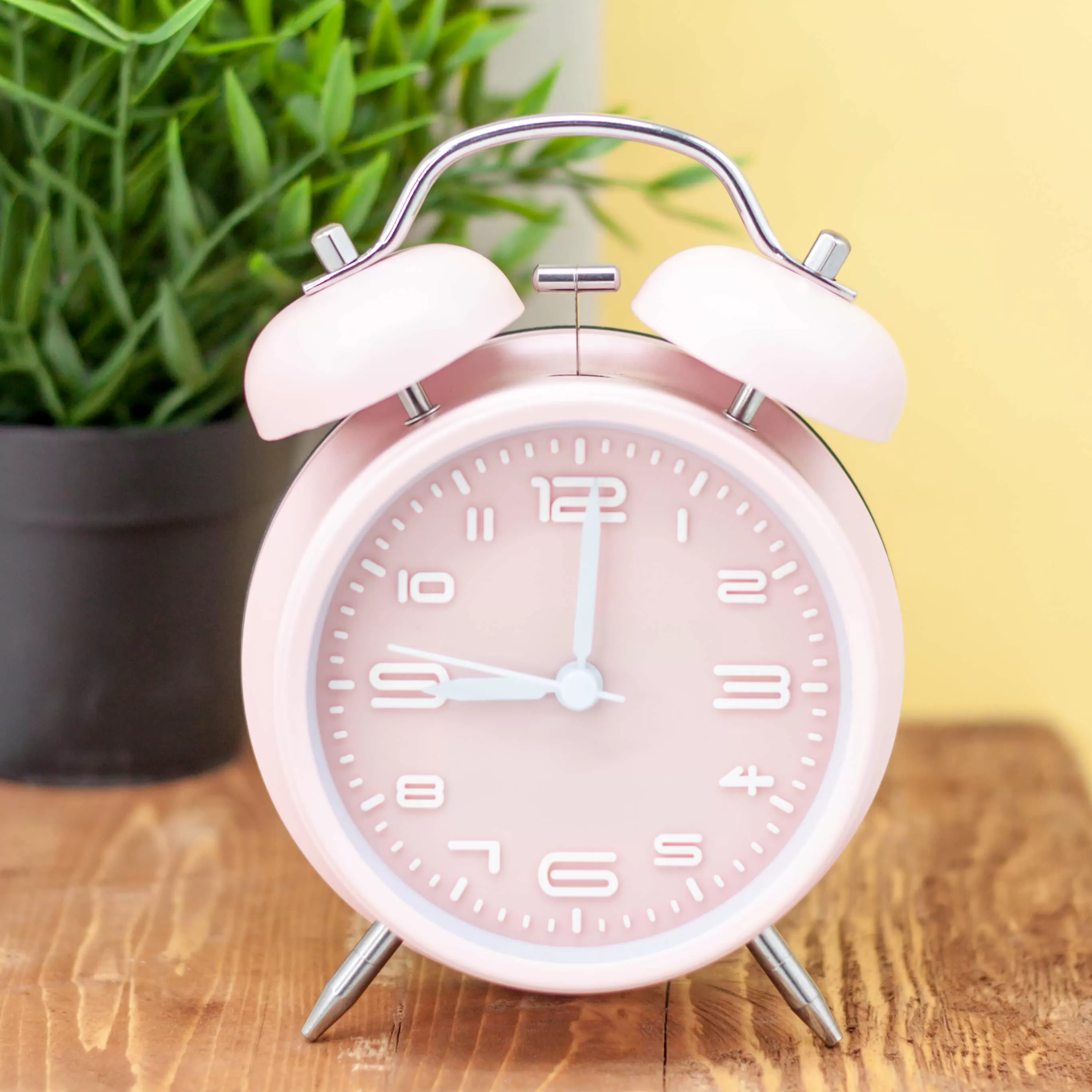 Часы-будильник Numeral white (pink)
