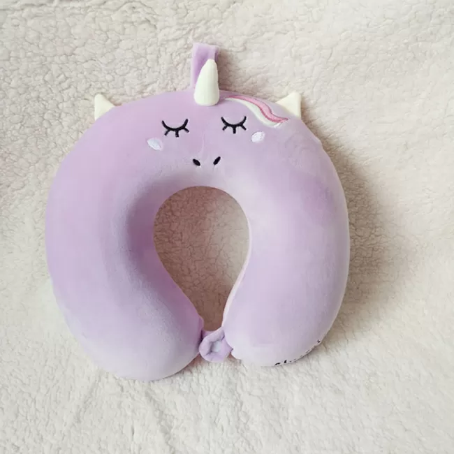 Подушка для путешествий Единорог спит (фиолетовый)