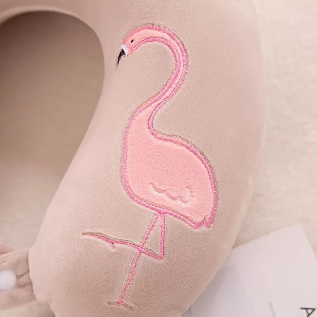 Подушка для путешествий Фламинго (розовая)