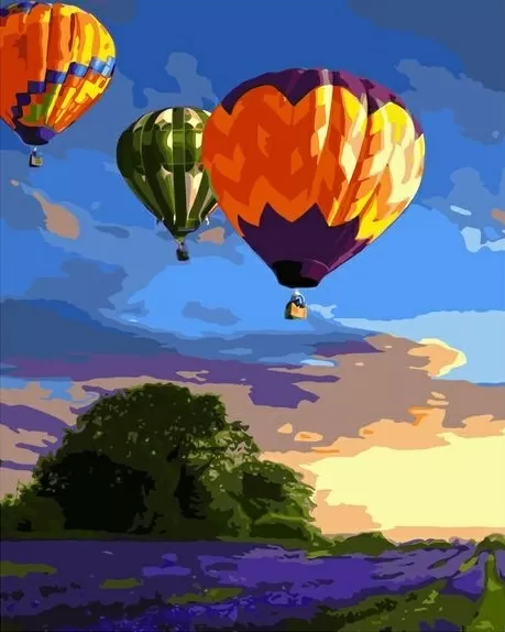 Картина по номерам 40х50 Воздушные шары над землей (VA-1420)