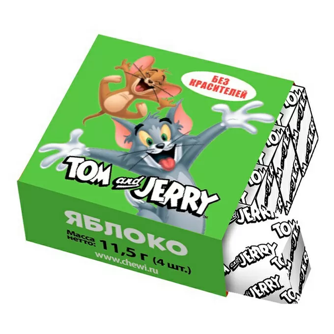 Жевательная конфета Tom & Jerry Chewing Candy (яблоко)