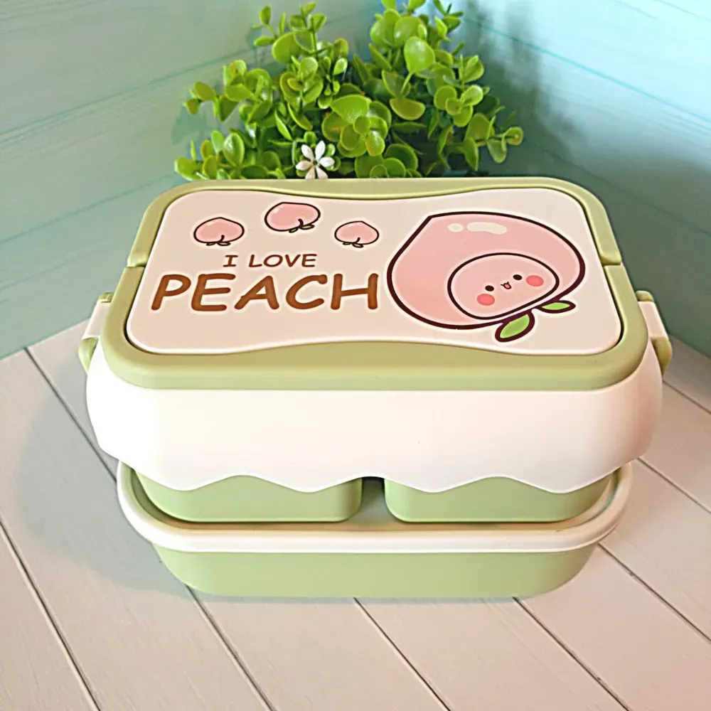 Ланчбокс I love Peach (green)
