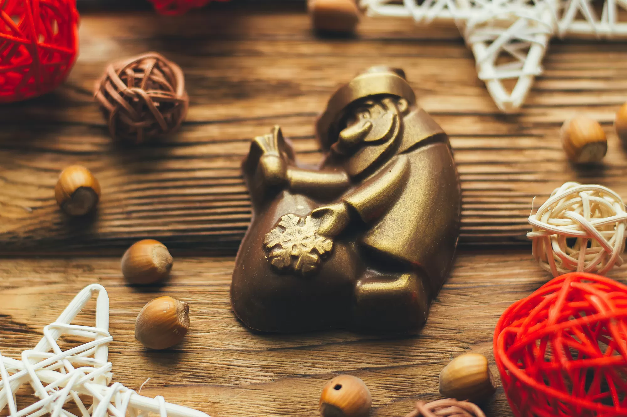 Шоколадная фигура Дед мороз с мешком, 85 гр