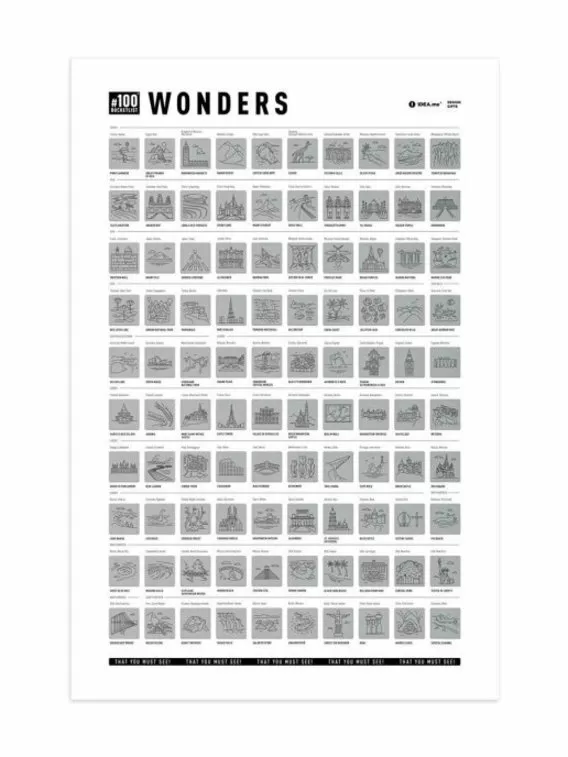 Скретч-постер #100 дел Wonders edition