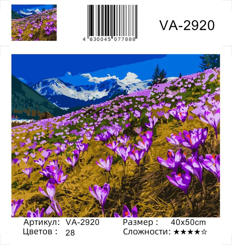 Картина по номерам 40х50 Пурпурное поле (VA-2920)
