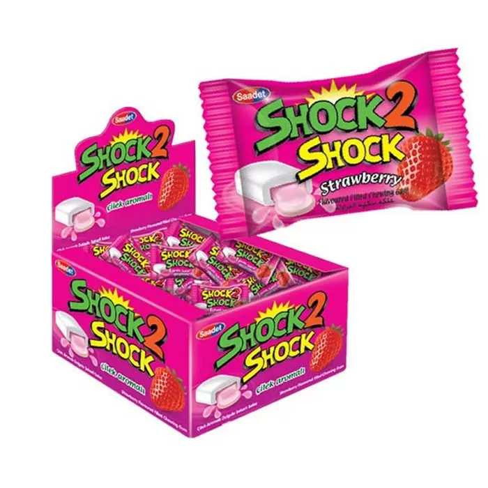 Жевательная резинка Shock2Shock с жидким центром Клубника 4 гр.