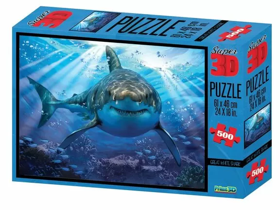 Пазл Super 3D Большая белая акула, 500 деталей (10048)
