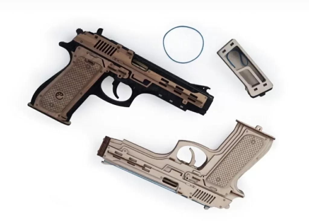 Конструктор 3D Пистолет-резинкострел с мишенями