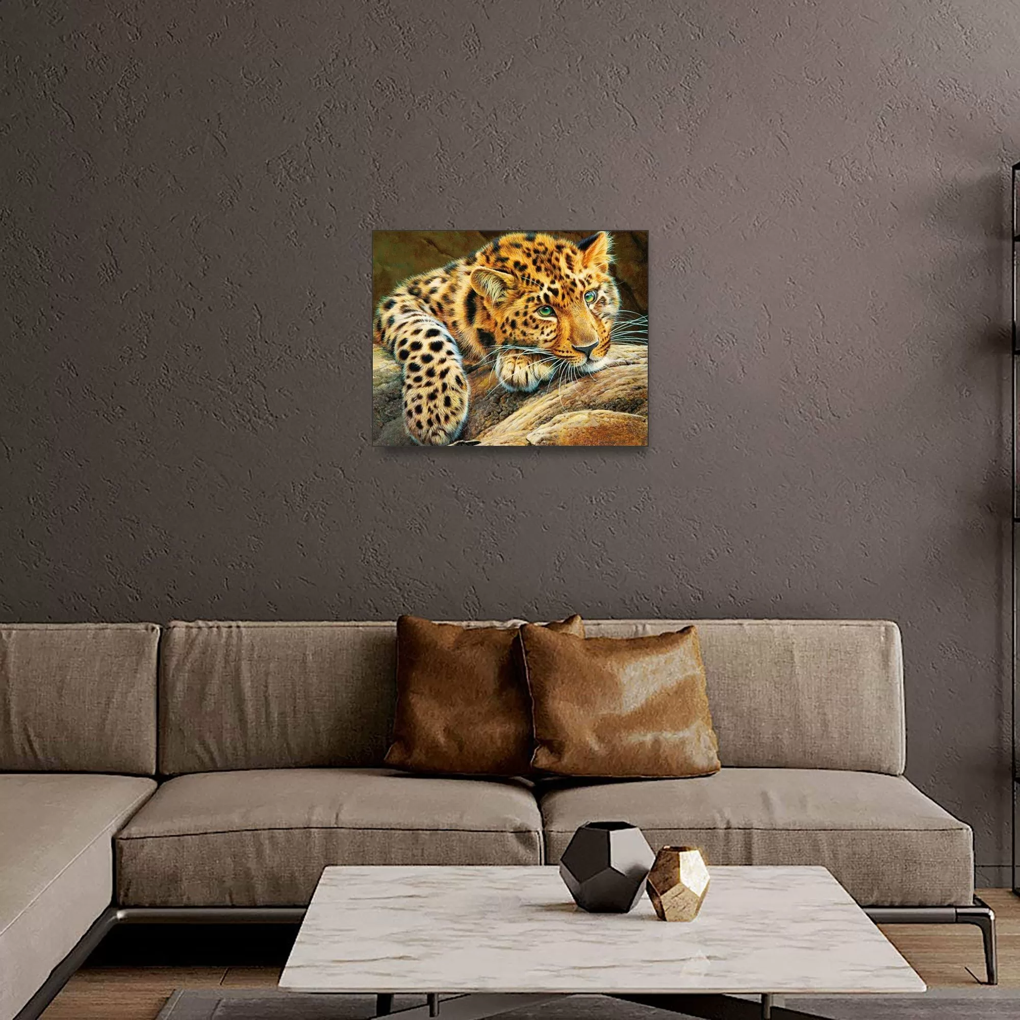 Алмазная мозаика Африканский леопард 40х50 см