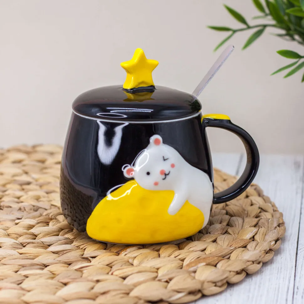 Кружка Mouse with cheese (black) 325 мл.