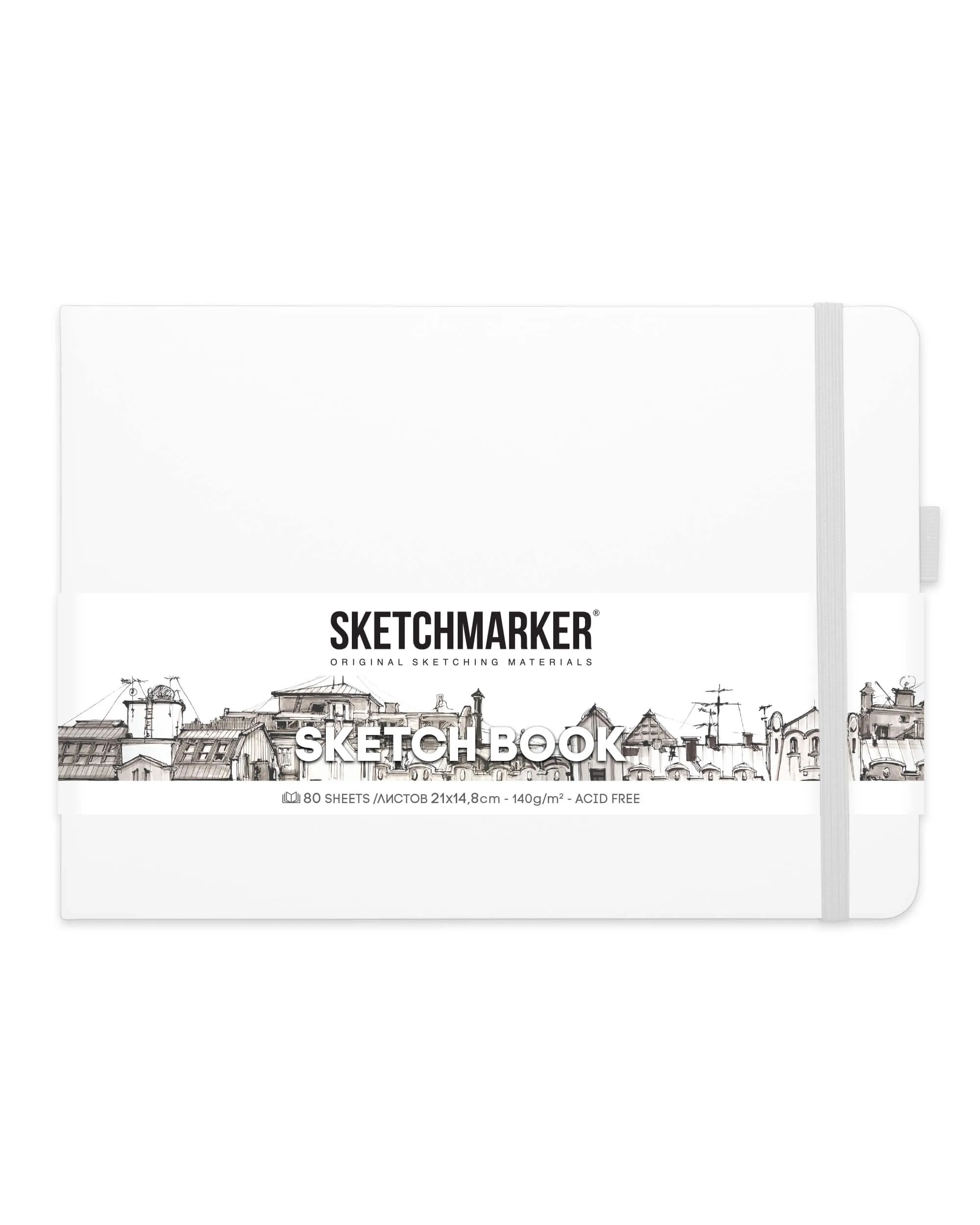 Блокнот для зарисовок Sketchmarker 140г/кв.м 21*14.8см 80л (Белый пейзаж)