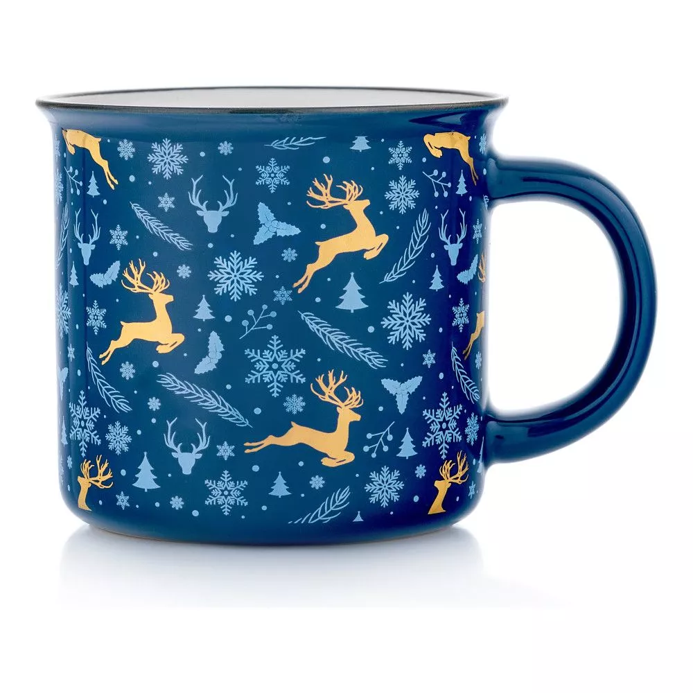 Кружка подарочная Deers (синяя), 370мл