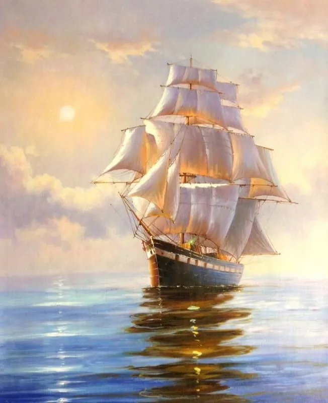 Картина по номерам 40х50 Белые паруса (VA-1632)