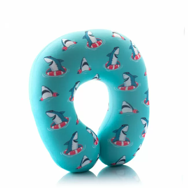 Подушка для путешествий Акула и круг (голубая)
