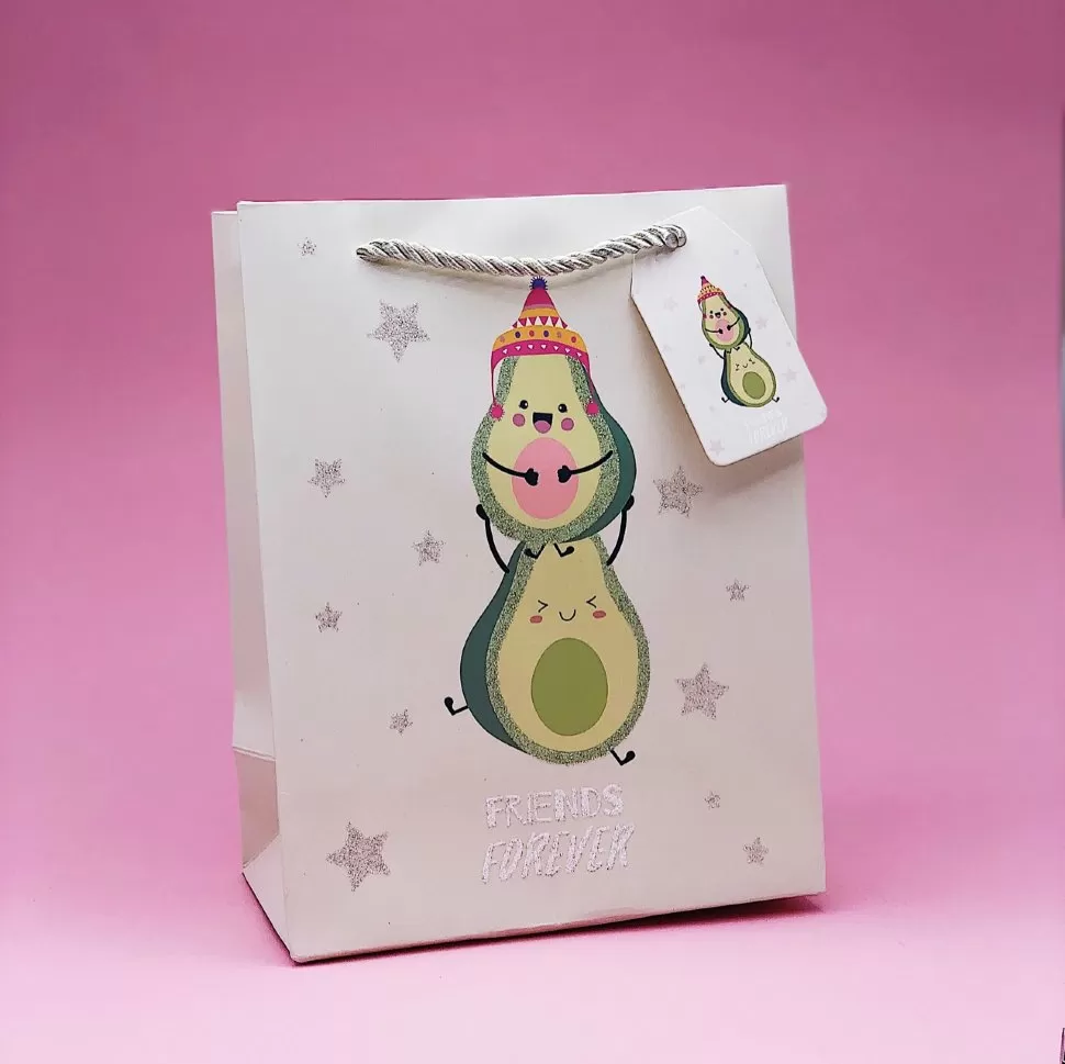 Подарочный пакет Two happy avocados (S) white