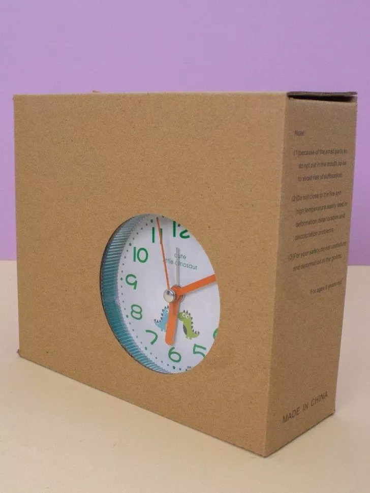 Часы-будильник с подставкой для канцелярии Dinosaur (green)